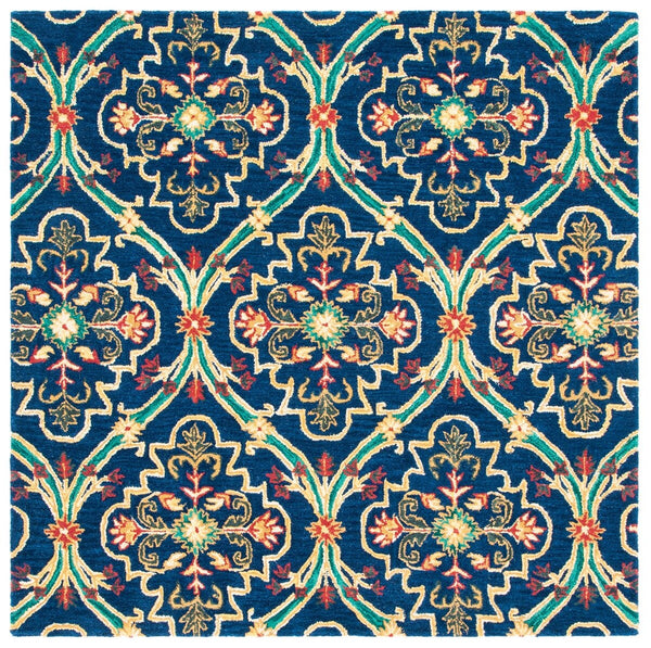 Heritage 475 Hand Tufted 80% Wool, 20% Cotton  Rug Navy / Yellow 80% Wool, 20% Cotton HG475N-4