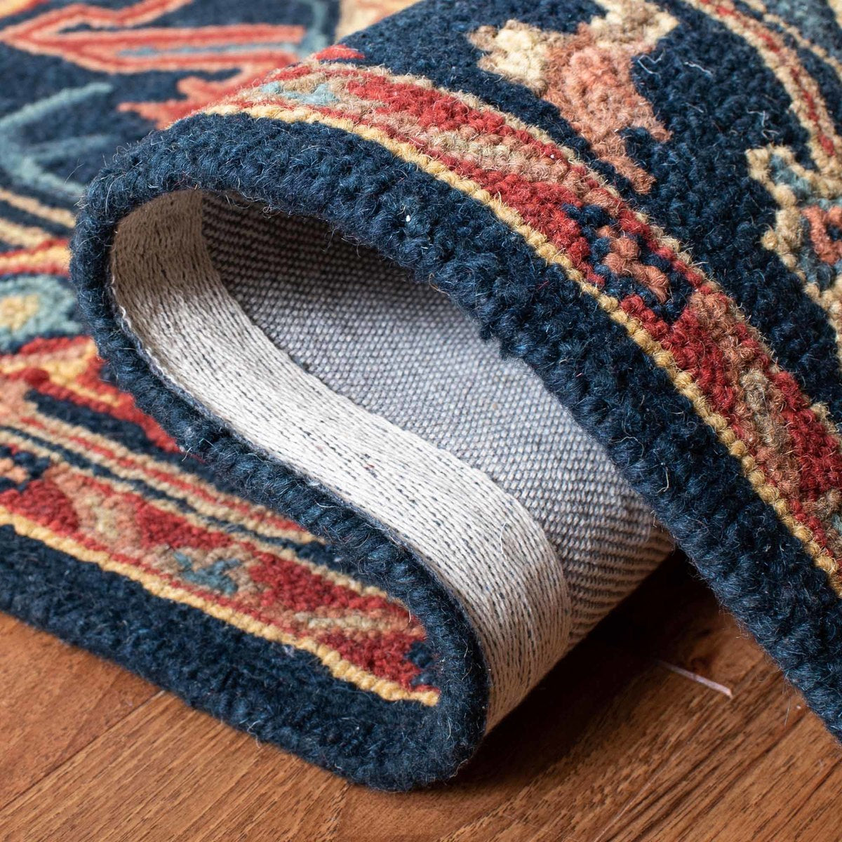 Handloomed Rug Heritage Hand Loomed Wool Pile Rug – Luxurious Rectangle Design from I