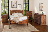 Porter Designs Taos Solid Sheesham Wood Queen Natural Bed Brown 04-196-14-9047H-KIT