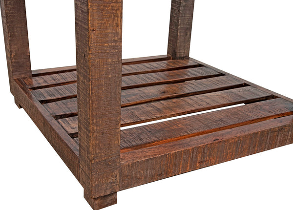 Porter Designs Gunnison Solid Acacia Wood Modern End Table Brown 05-190-07-L005