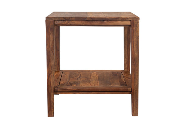 Porter Designs Fall River Solid Sheesham Wood Contemporary End Table Natural 05-117-25-4424