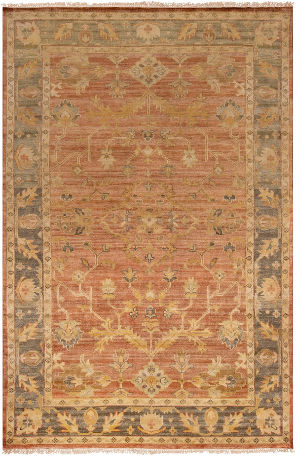Hillcrest HIL-9009 Traditional NZ Wool Rug HIL9009-913 Tan, Dark Brown, Khaki, Dark Red, Sage 100% NZ Wool 9' x 13'