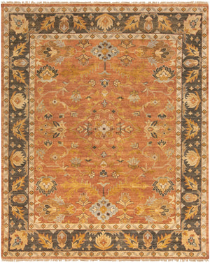 Hillcrest HIL-9009 Traditional NZ Wool Rug HIL9009-811 Tan, Dark Brown, Khaki, Dark Red, Sage 100% NZ Wool 8' x 11'