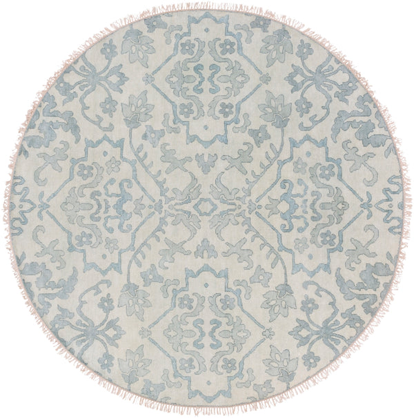 Hillcrest HIL-9036 Traditional NZ Wool Rug HIL9036-8RD Dark Blue, Aqua, Seafoam 100% NZ Wool 8' Round
