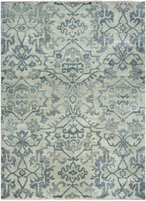 Hillcrest HIL-9036 Traditional NZ Wool Rug HIL9036-913 Dark Blue, Aqua, Seafoam 100% NZ Wool 9' x 13'