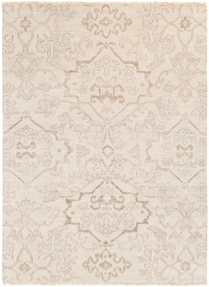 Hillcrest HIL-9040 Traditional NZ Wool Rug HIL9040-811 Light Gray, Camel, Taupe 100% NZ Wool 8' x 11'