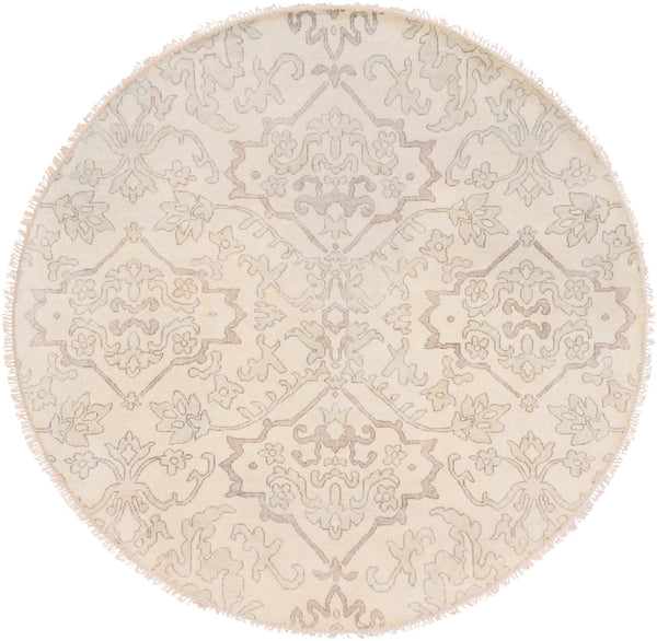 Hillcrest HIL-9040 Traditional NZ Wool Rug HIL9040-8RD Light Gray, Camel, Taupe 100% NZ Wool 8' Round
