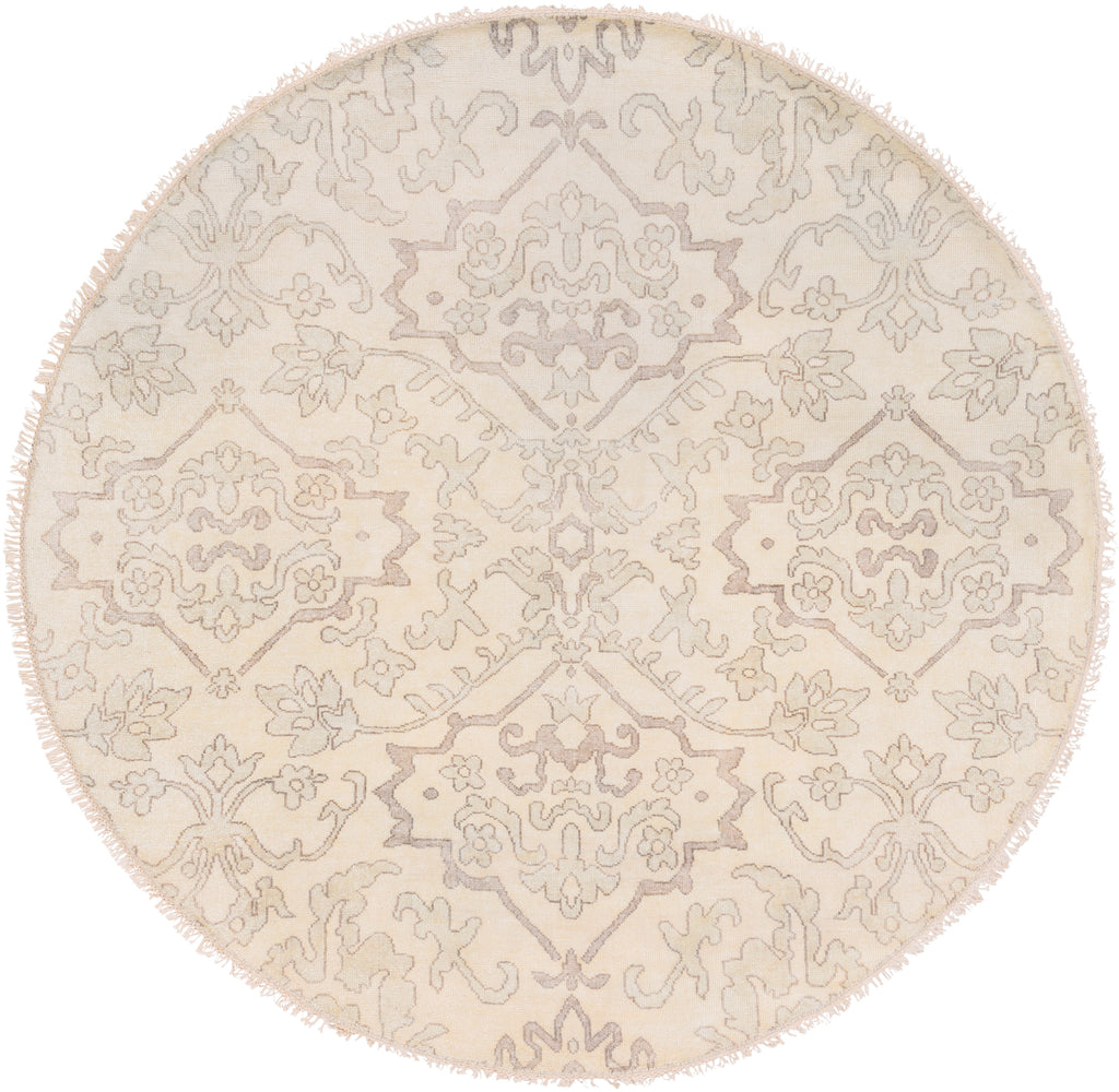 Hillcrest HIL-9040 Traditional NZ Wool Rug HIL9040-8RD Light Gray, Camel, Taupe 100% NZ Wool 8' Round