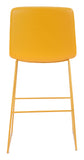 Zuo Modern Mode 100% Polyurethane, Plywood, Steel Modern Commercial Grade Barstool Set - Set of 2 Yellow 100% Polyurethane, Plywood, Steel