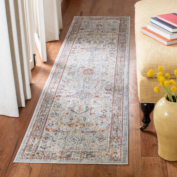 History 500 History 509 Transitional Power Loomed 18.5% Polypropylene, 81.5% Polyester Rug Light Grey / Rust