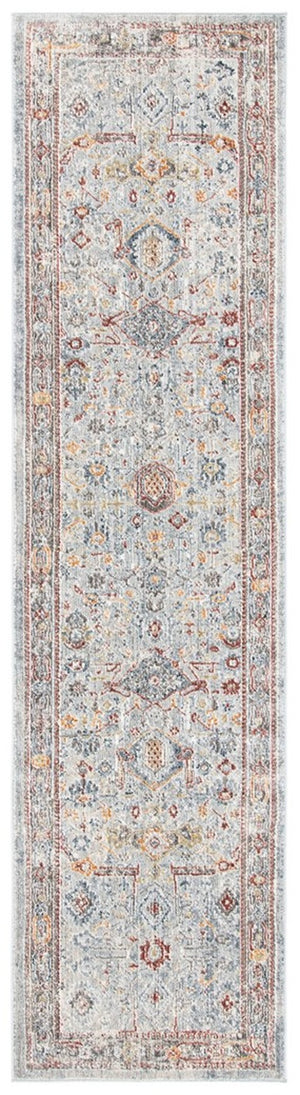 History 500 History 509 Transitional Power Loomed 18.5% Polypropylene, 81.5% Polyester Rug Light Grey / Rust