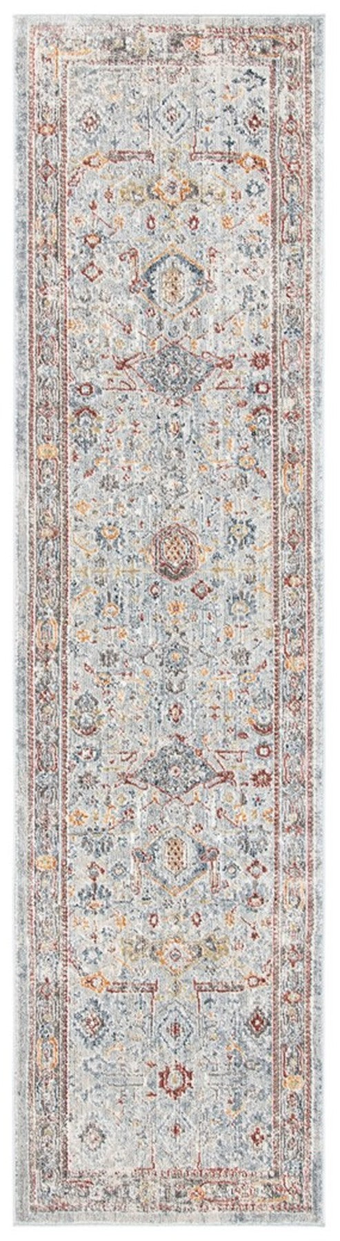 History 500 History 509 Transitional Power Loomed 18.5% Polypropylene, 81.5% Polyester Rug Light Grey / Rust