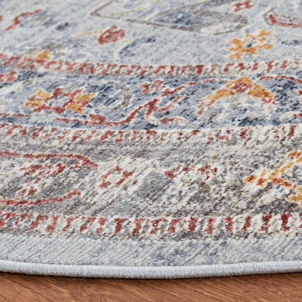 History 500 History 509 Transitional Power Loomed 18.5% Polypropylene, 81.5% Polyester Rug Light Grey / Rust