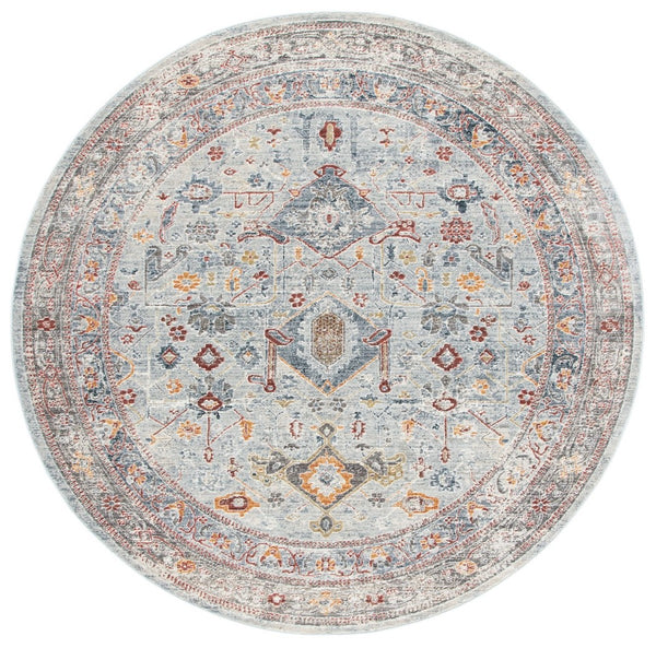 History 500 History 509 Transitional Power Loomed 18.5% Polypropylene, 81.5% Polyester Rug Light Grey / Rust