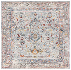 History 500 History 509 Transitional Power Loomed 18.5% Polypropylene, 81.5% Polyester Rug Light Grey / Rust