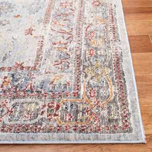 History 500 History 509 Transitional Power Loomed 18.5% Polypropylene, 81.5% Polyester Rug Light Grey / Rust
