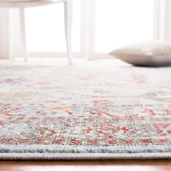 History 500 History 509 Transitional Power Loomed 18.5% Polypropylene, 81.5% Polyester Rug Light Grey / Rust