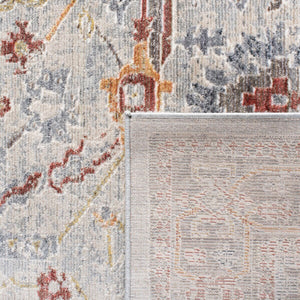 History 500 History 509 Transitional Power Loomed 18.5% Polypropylene, 81.5% Polyester Rug Light Grey / Rust