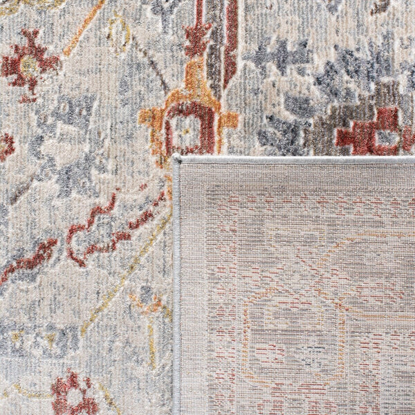 History 500 History 509 Transitional Power Loomed 18.5% Polypropylene, 81.5% Polyester Rug Light Grey / Rust