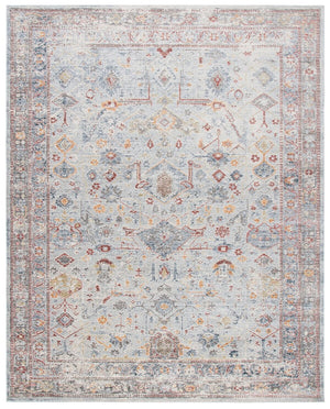 History 500 History 509 Transitional Power Loomed 18.5% Polypropylene, 81.5% Polyester Rug Light Grey / Rust