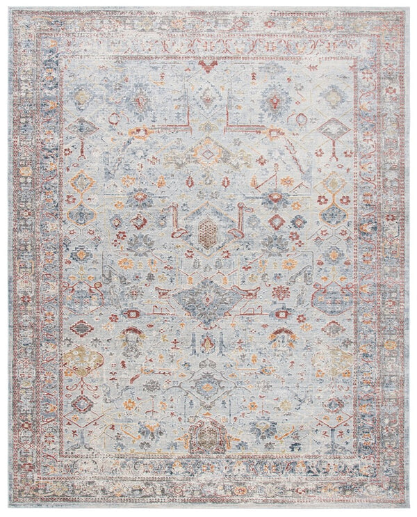 History 500 History 509 Transitional Power Loomed 18.5% Polypropylene, 81.5% Polyester Rug Light Grey / Rust
