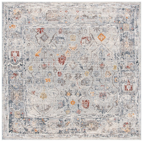 History 500 History 546 Transitional Power Loomed 18.5% Polypropylene, 81.5% Polyester Rug Light Grey / Gold