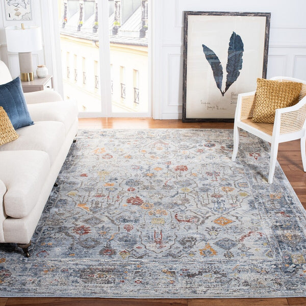 History 500 History 546 Transitional Power Loomed 18.5% Polypropylene, 81.5% Polyester Rug Light Grey / Gold