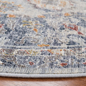 History 500 History 580 Transitional Power Loomed 18.5% Polypropylene, 81.5% Polyester Rug Light Grey / Navy