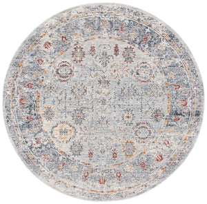 History 500 History 580 Transitional Power Loomed 18.5% Polypropylene, 81.5% Polyester Rug Light Grey / Navy