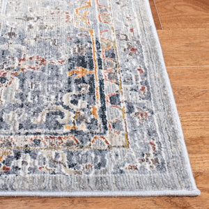 History 500 History 580 Transitional Power Loomed 18.5% Polypropylene, 81.5% Polyester Rug Light Grey / Navy
