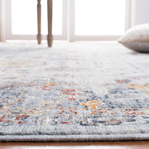 History 500 History 580 Transitional Power Loomed 18.5% Polypropylene, 81.5% Polyester Rug Light Grey / Navy