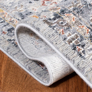 History 500 History 580 Transitional Power Loomed 18.5% Polypropylene, 81.5% Polyester Rug Light Grey / Navy