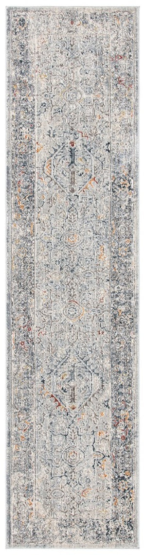 History 500 History 584 Transitional Power Loomed 17.5% Polypropylene, 82.5% Polyester Rug Light Grey / Navy