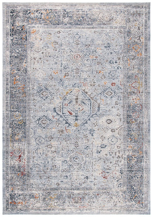 History 500 History 584 Transitional Power Loomed 17.5% Polypropylene, 82.5% Polyester Rug Light Grey / Navy