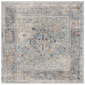 History 500 History 584 Transitional Power Loomed 17.5% Polypropylene, 82.5% Polyester Rug Light Grey / Navy