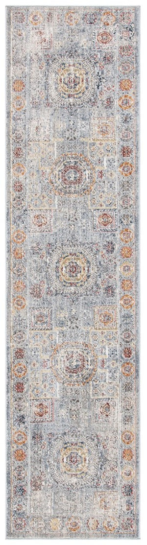 History 500 History 599 Transitional Power Loomed 19.5% Polypropylene. 80.5% Polyester Rug Light Grey / Gold