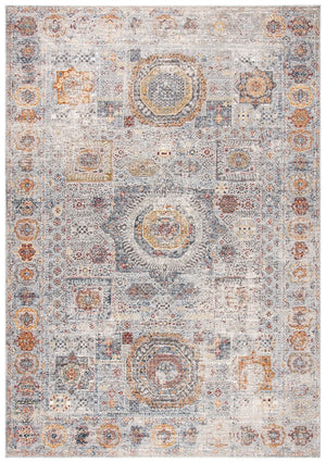 History 500 History 599 Transitional Power Loomed 19.5% Polypropylene. 80.5% Polyester Rug Light Grey / Gold