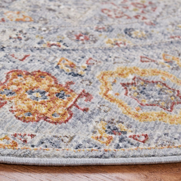 History 500 History 599 Transitional Power Loomed 19.5% Polypropylene. 80.5% Polyester Rug Light Grey / Gold