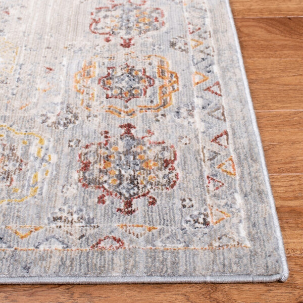 History 500 History 599 Transitional Power Loomed 19.5% Polypropylene. 80.5% Polyester Rug Light Grey / Gold