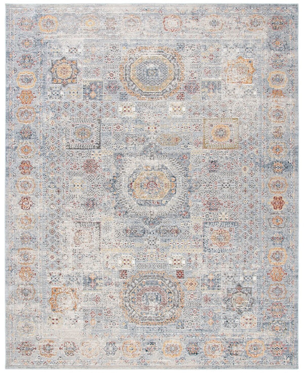 History 500 History 599 Transitional Power Loomed 19.5% Polypropylene. 80.5% Polyester Rug Light Grey / Gold