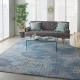 Nourison Symmetry SMM08 Artistic Handmade Tufted Indoor Area Rug Blue/Beige 8'6" x 11'6" 99446496041