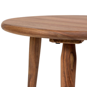 Porter Designs Urban Solid Sheesham Wood Round Contemporary End Table Natural 05-117-08-1439