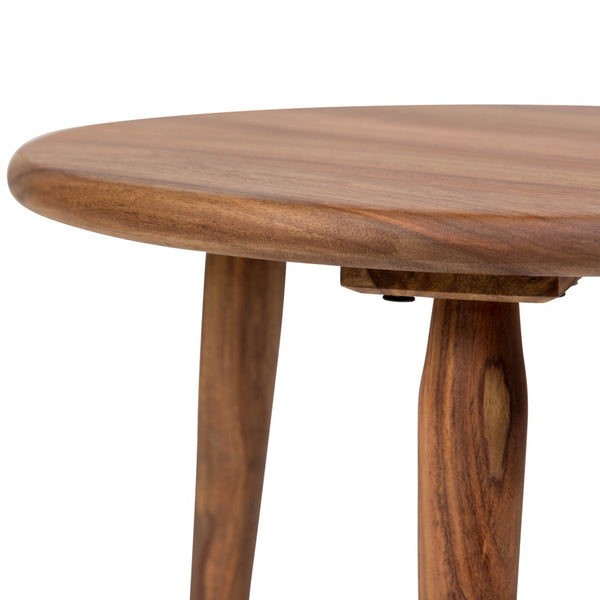 Porter Designs Urban Solid Sheesham Wood Round Contemporary End Table Natural 05-117-08-1439