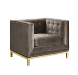 Dafna Taupe Velvet Club Chair