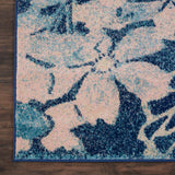 Nourison Tranquil TRA08 Machine Made Power-loomed Indoor Area Rug Navy/Pink 8'10" x 11'10" 99446486349