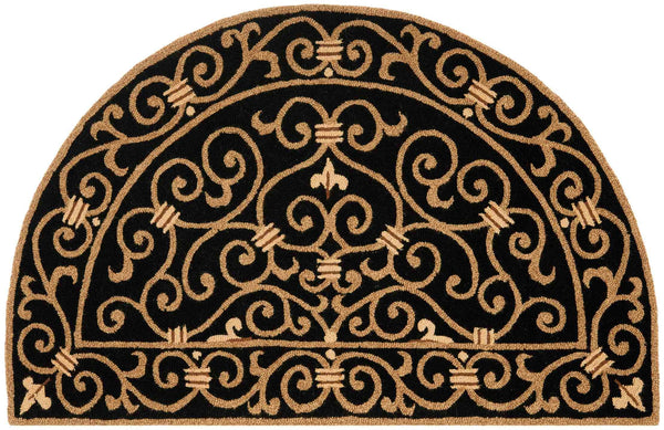 Chelsea Hk11  Hand Hooked Wool Pile Rug Black