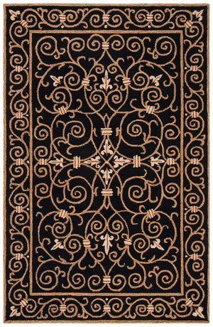 Chelsea Hk11  Hand Hooked Wool Pile Rug Black