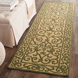 Chelsea Hk11  Hand Hooked Wool Pile Rug Yellow / Light Green