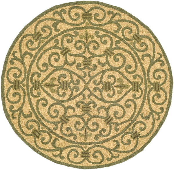 Chelsea Hk11  Hand Hooked Wool Pile Rug Yellow / Light Green