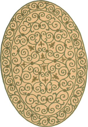 Chelsea Hk11  Hand Hooked Wool Pile Rug Yellow / Light Green